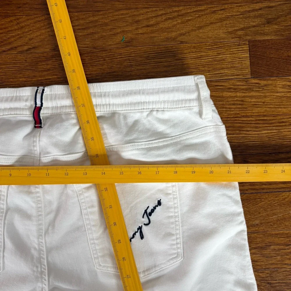 Tommy Jeans Womens White Twill Lightweight Jogger Pants  Size XL